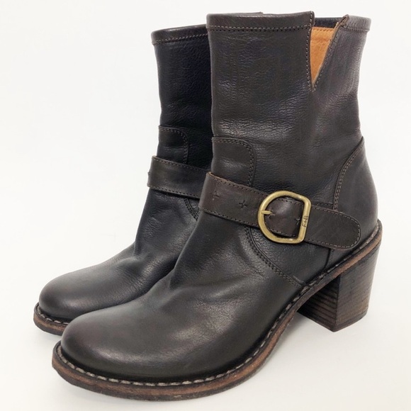 Fiorentini + Baker Nelly Boots Dark Brown Leather 38 Moto Boots - Picture 1 of 3